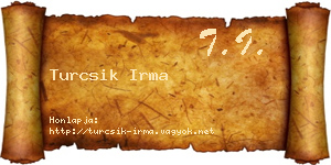 Turcsik Irma névjegykártya